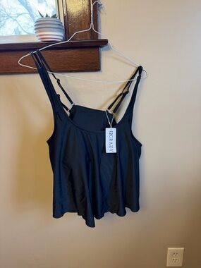 Black Women’s Swim Camisole with Double Adjustable Straps